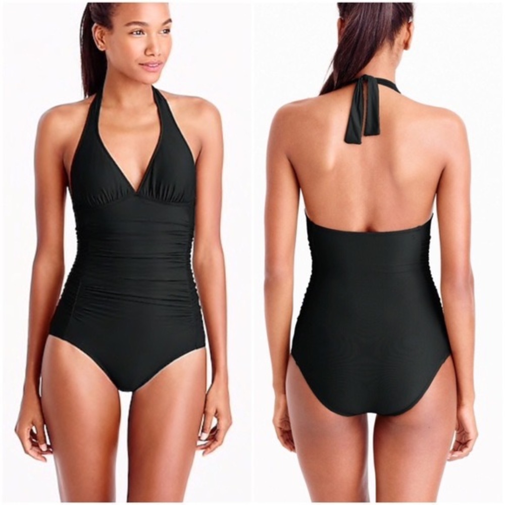 J.Crew Ruched Halter One Piece